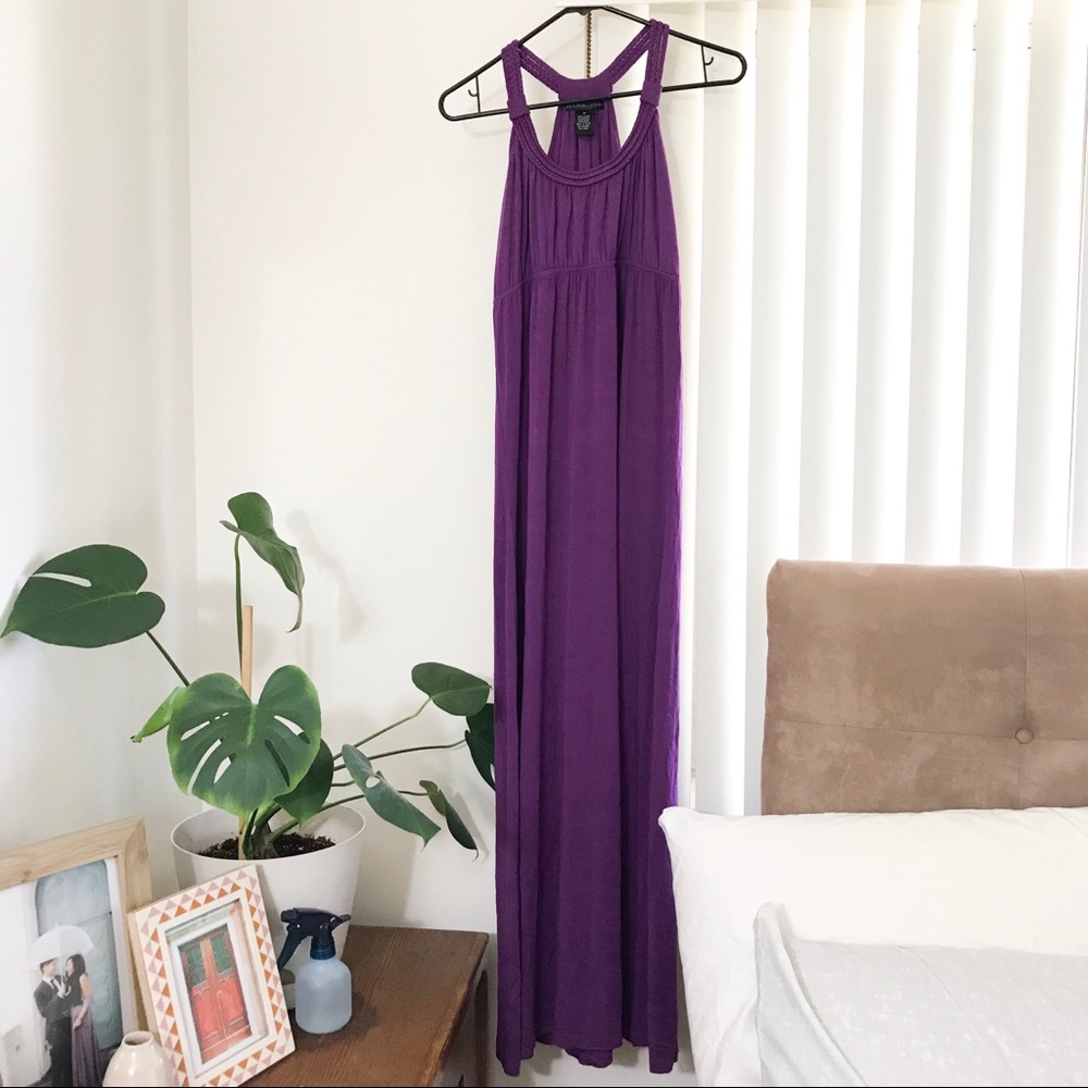 Purple Empire Waist Maxi Dress